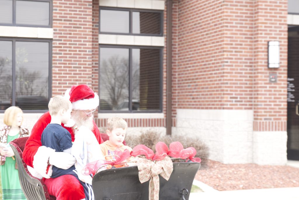 Santa at Peoples Trust Bank in Waukee Iowa
